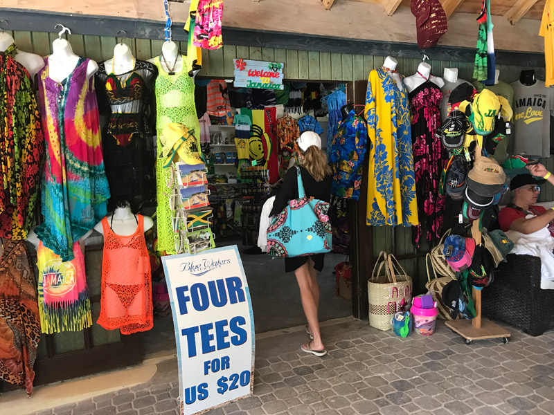 passeio na Jamaica: loja do Blue Waters Beach Club